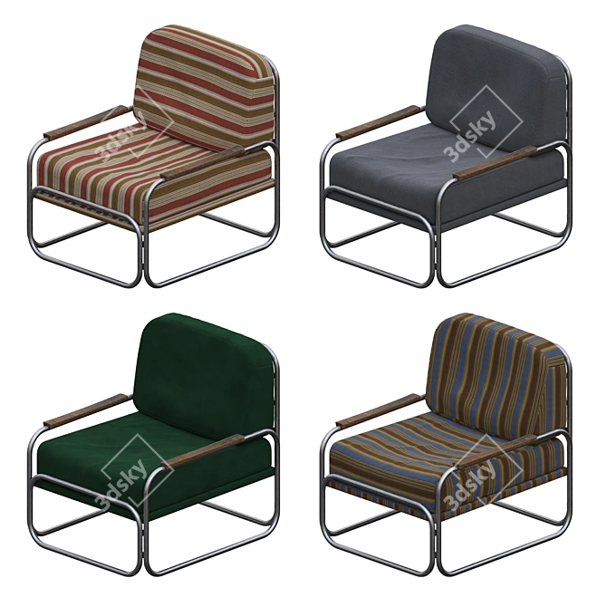 Vintage Vienna Chair 3D model image 2