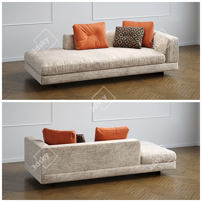 Modern Low Set Alexander Sofa 3D model image 2