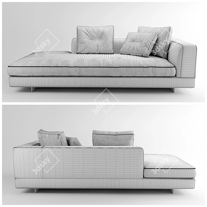 Modern Low Set Alexander Sofa 3D model image 3