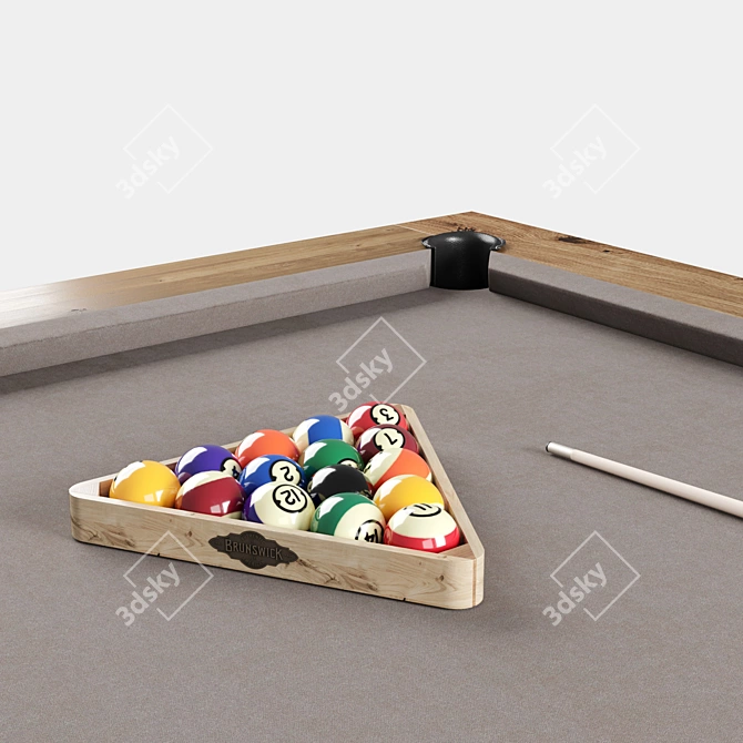 Vintage Brunswick Parsons Billiards Table 3D model image 2