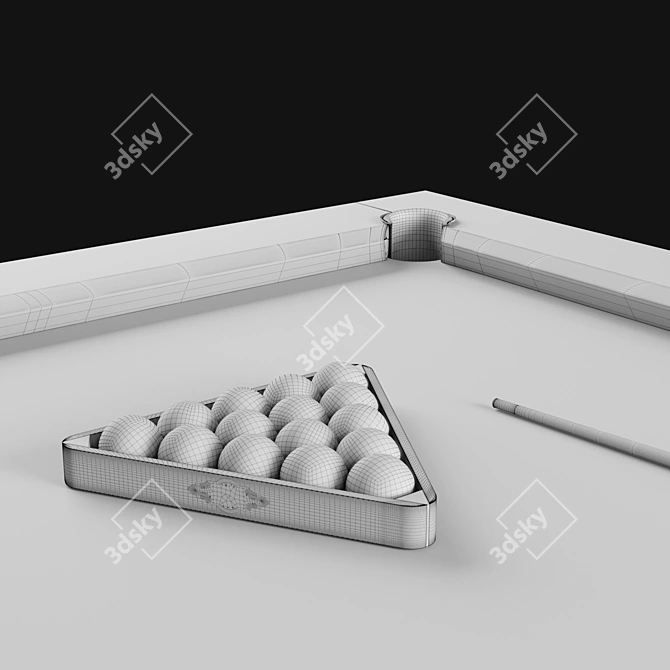 Vintage Brunswick Parsons Billiards Table 3D model image 3