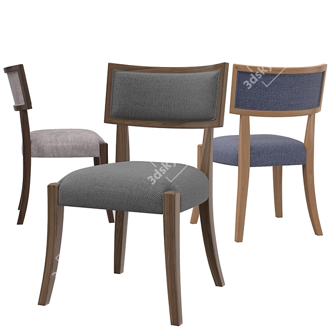 Elegant RH Classic Klismos Side Chair 3D model image 2