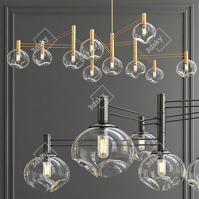 Elegant Minimalist Chandelier 3D model image 1