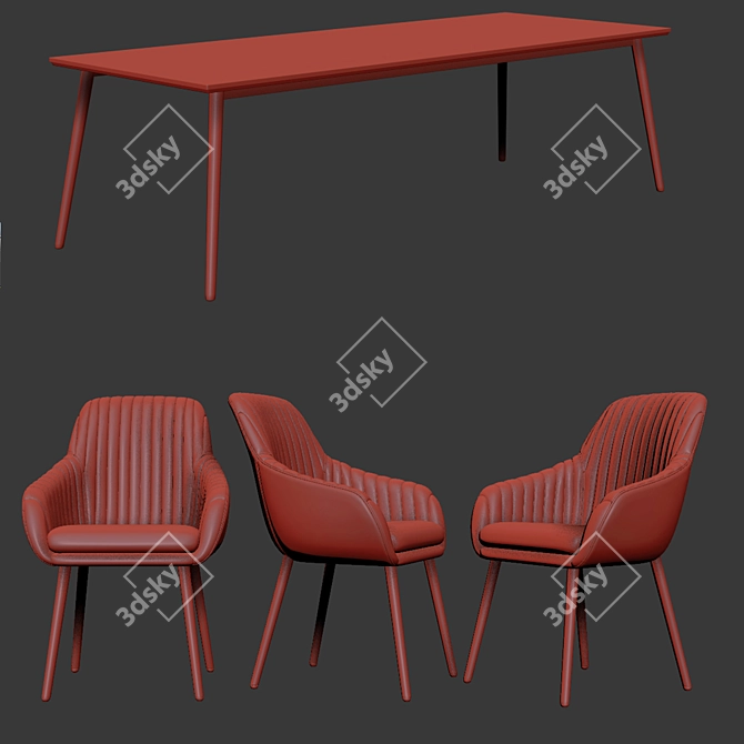 Rochelle 3-Piece Dining Set 3D model image 3