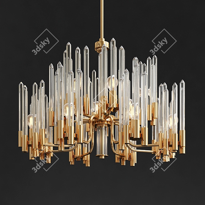 Sleek Crystal Chandeliers Collection 3D model image 2