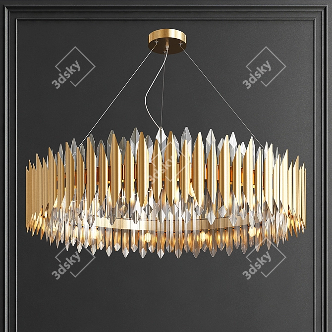 Sleek Crystal Chandeliers Collection 3D model image 3