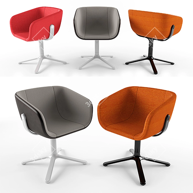 Elegant Scoop Conference Chair 3D model image 2