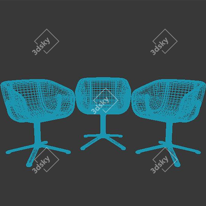 Elegant Scoop Conference Chair 3D model image 3