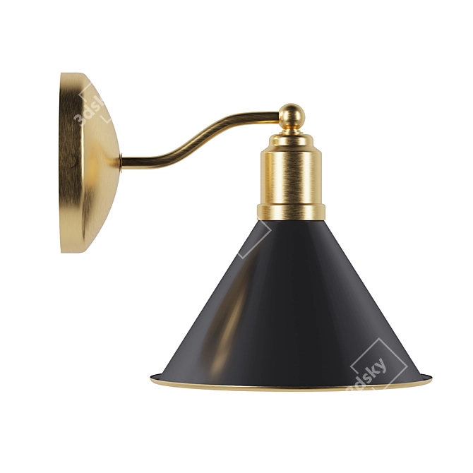 Elegant Brass Sconce - Art. 4207 3D model image 2