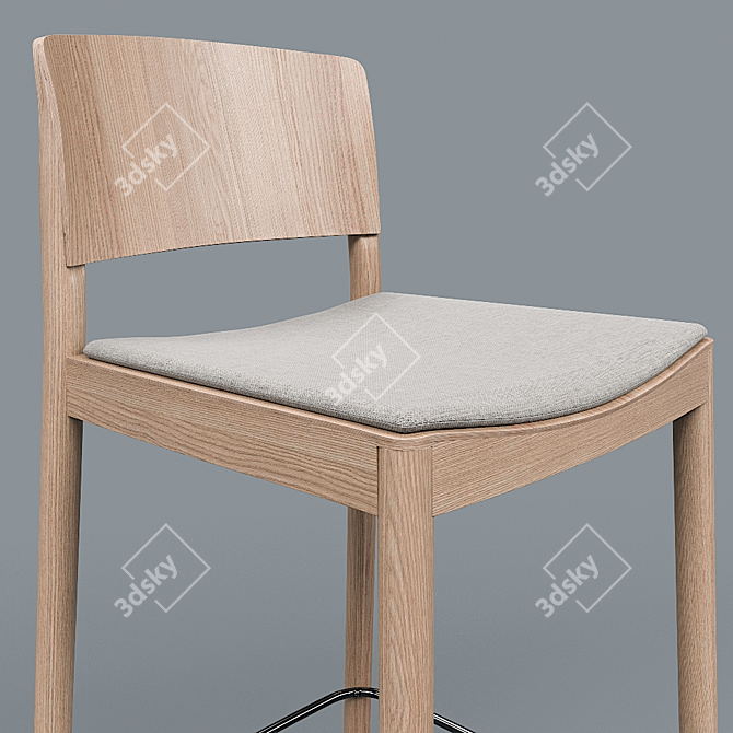 Elegant Grace Barstool by Swedese 3D model image 2