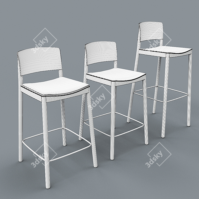 Elegant Grace Barstool by Swedese 3D model image 3