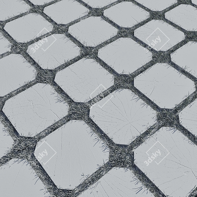 Elegant Geometric Floor Tile 3D model image 3