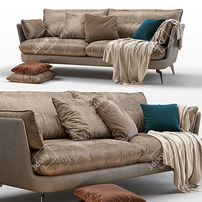 Elegant Italian Chio Sofa 3D model image 1