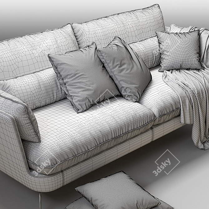 Elegant Italian Chio Sofa 3D model image 3