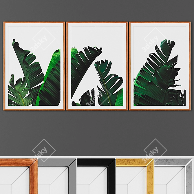 Modern Picture Set with Multiple Frame Options 3D model image 1