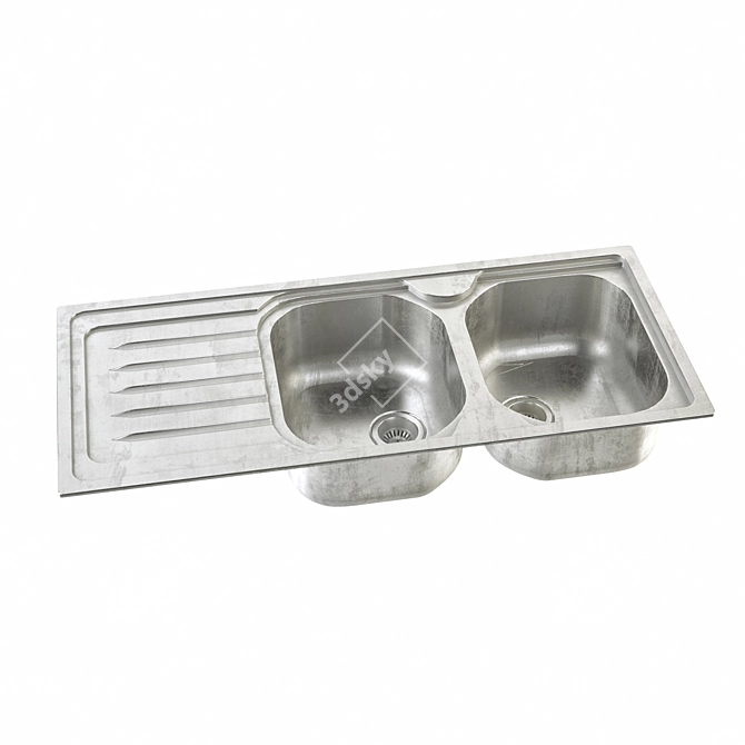 Sleek Unwrapped Kitchen Sink 3D model image 1