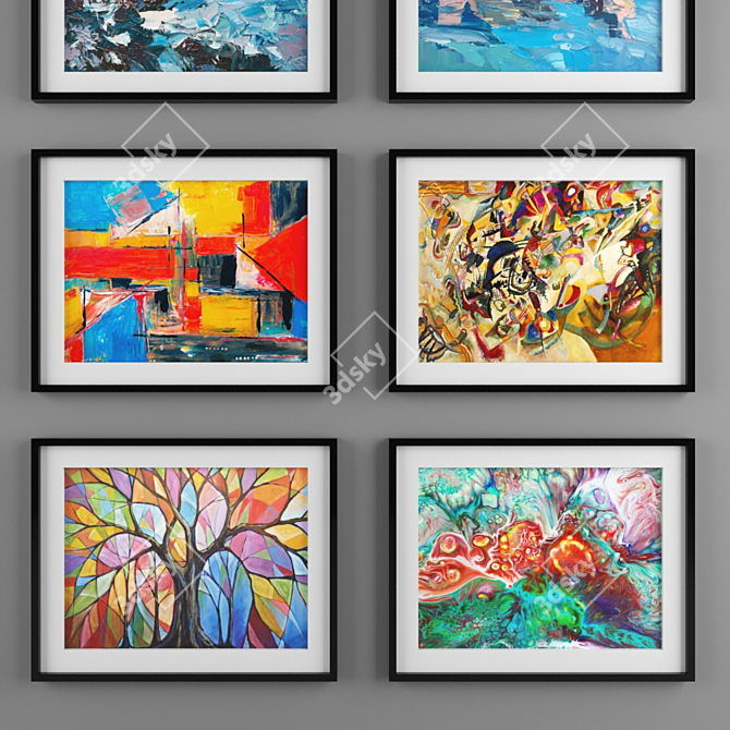 Abstract Art Gallery Frame 3D model image 2