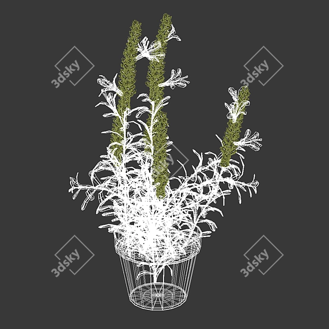 Title: Realistic Artificial Lavender Plant 3D model image 2