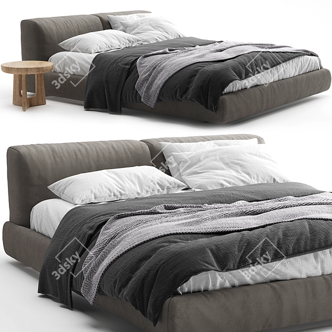 Elegant Bolton Poliform Bed 3D model image 1