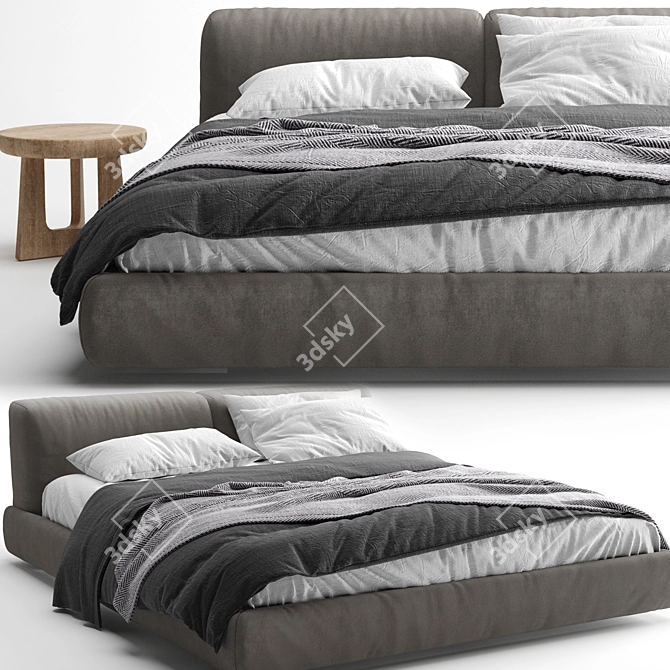 Elegant Bolton Poliform Bed 3D model image 2