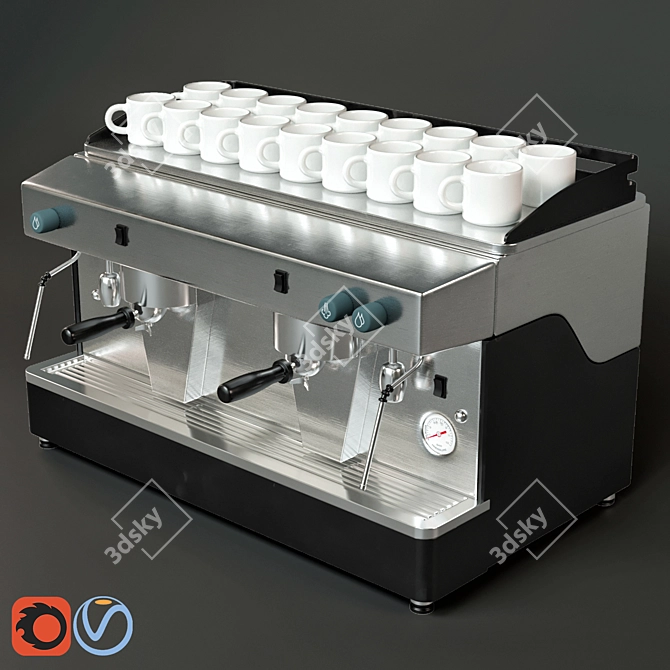 Sleek Coffee Maker 3D Model 3D model image 1