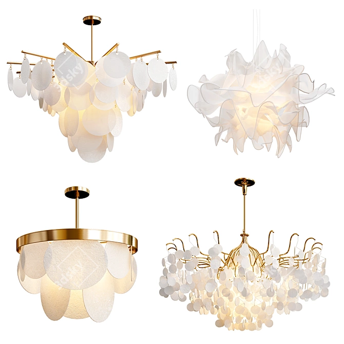 Elegant Chandelier Collection: Nimbus, Fandango, Sasha & Decorative - LL008 3D model image 1