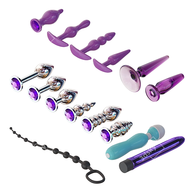 Multi-Color Vibrating Toys Set 3D model image 3