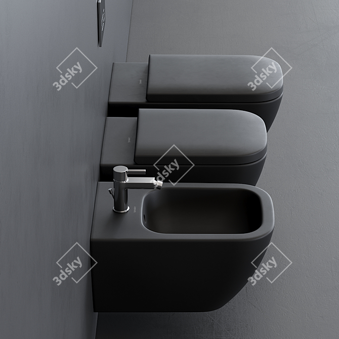 Duravit HAPPY D.2 WC: Elegant Wall-Hung Solution 3D model image 2