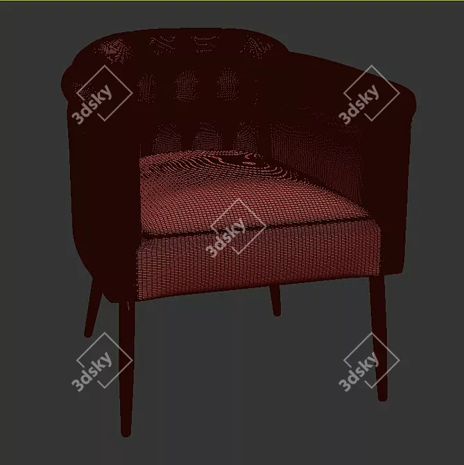 Cozy Barrel Chair 3D model image 3