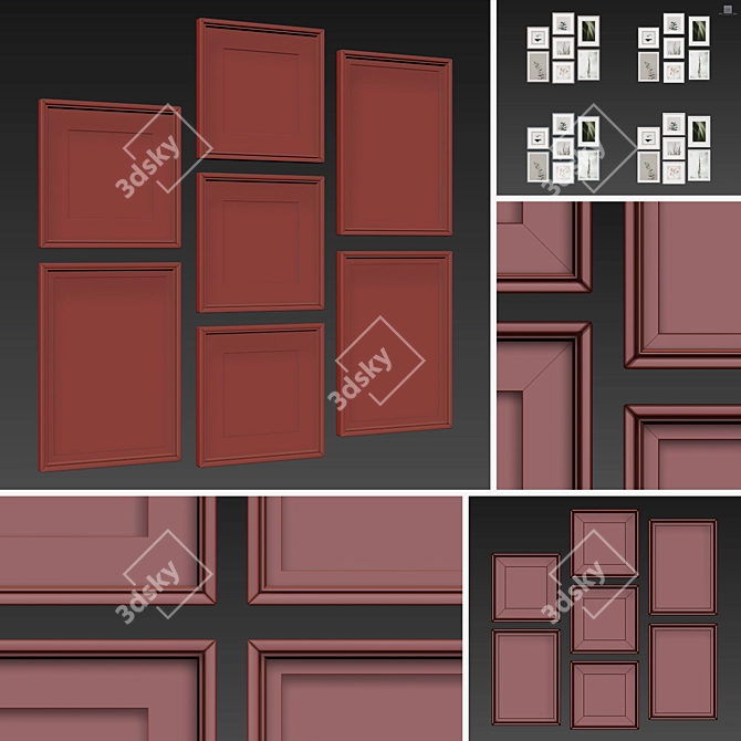 Versatile Collection of 100 Picture Frames 3D model image 3