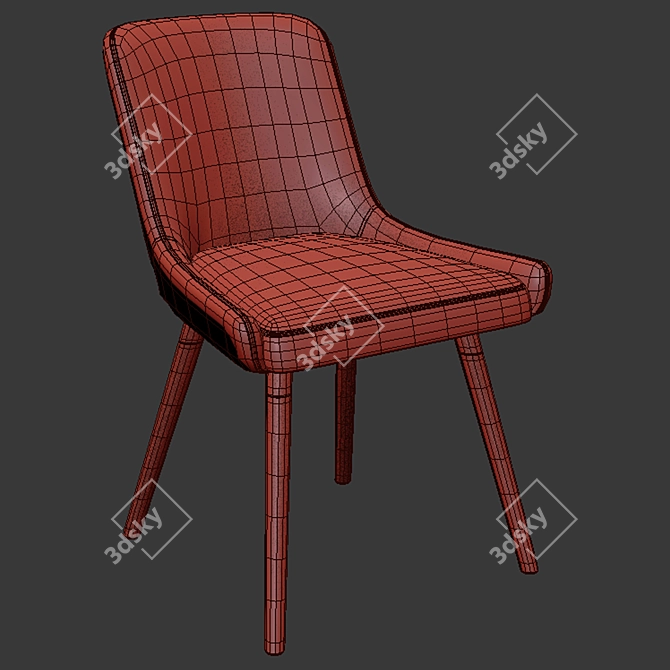 Sleek Gray Dining Chairs 3D model image 3