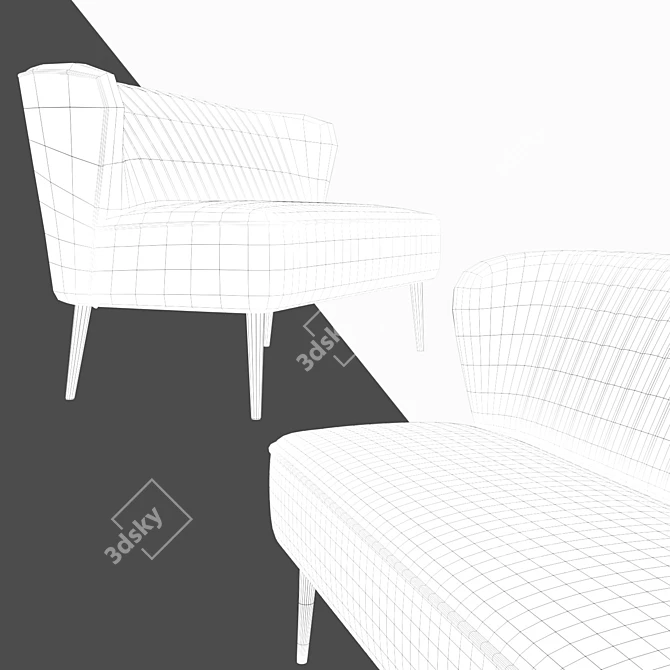 Stylish Jasper Sofa - 5 Color Options 3D model image 3