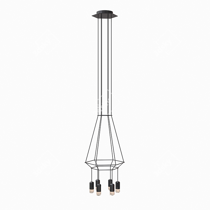 Elegant Wireflow 0308 Pendant Light 3D model image 1