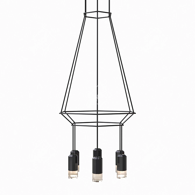 Elegant Wireflow 0308 Pendant Light 3D model image 2