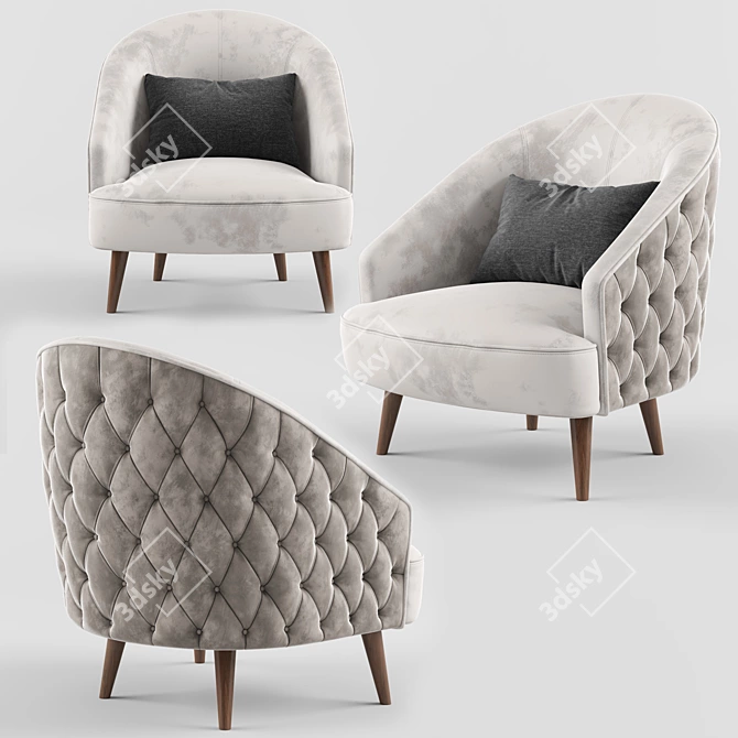 Orchid Splendid Armchair: Classic Elegance for Modern Living 3D model image 1