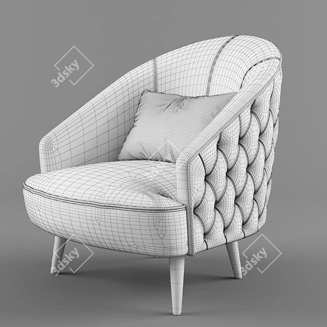 Orchid Splendid Armchair: Classic Elegance for Modern Living 3D model image 2