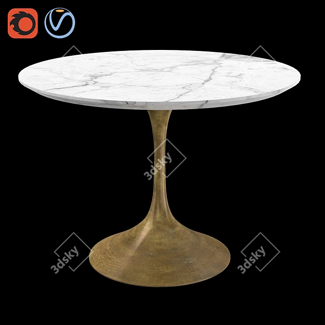 Modern RH Aero Round Dining Table 3D model image 1