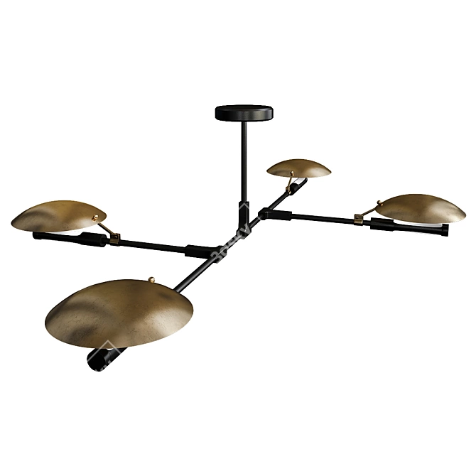 Aventura Metal Chandelier - Elegant Lighting Solution 3D model image 1