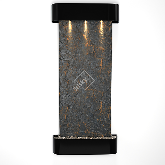 Elegant Marble Wall Fountain 3D model image 2