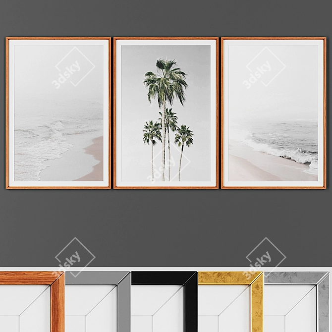 Modern Picture Set 00076 with Multiple Frame Options 3D model image 1