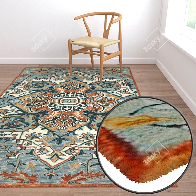 Luxury Carpets Set - High-Quality Textures 3D model image 2