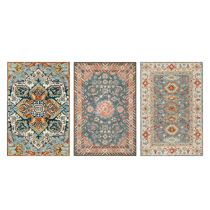 Luxury Carpets Set - High-Quality Textures 3D model image 3