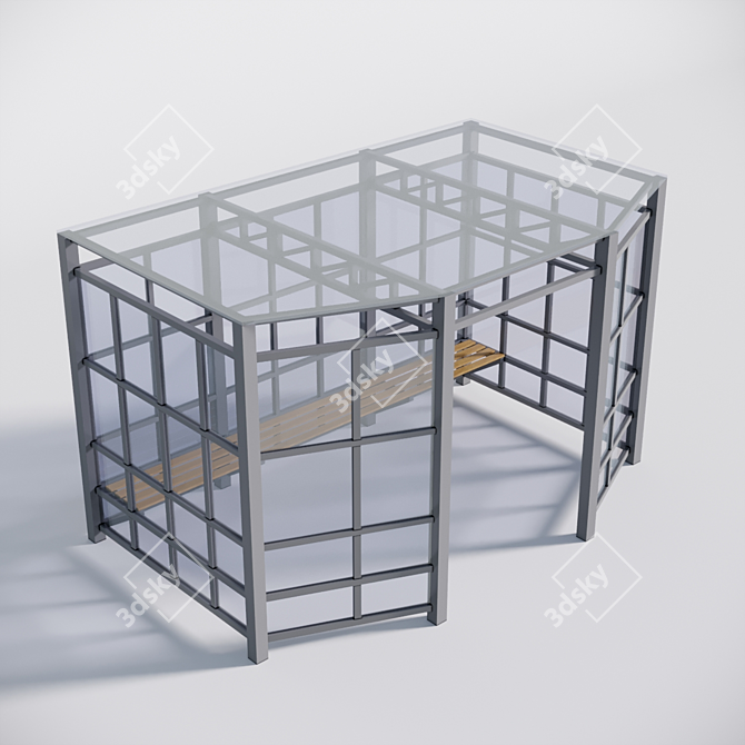 Glass Gazebo: The Perfect Smoke Spot 3D model image 2