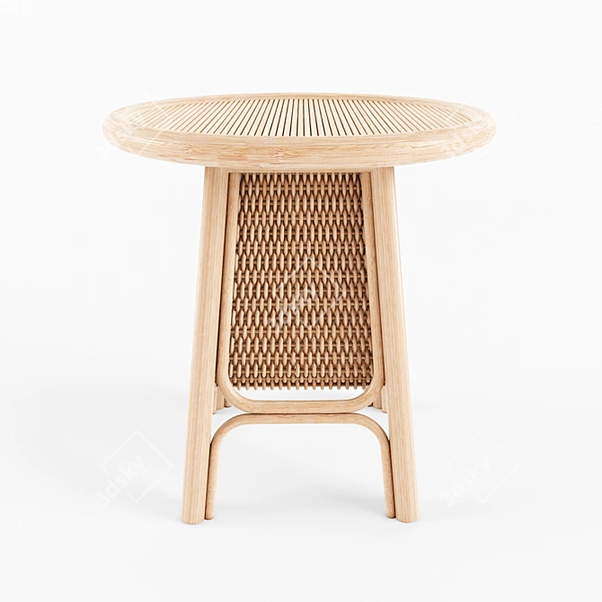 Modern Rattan Corridor Side Table 3D model image 2