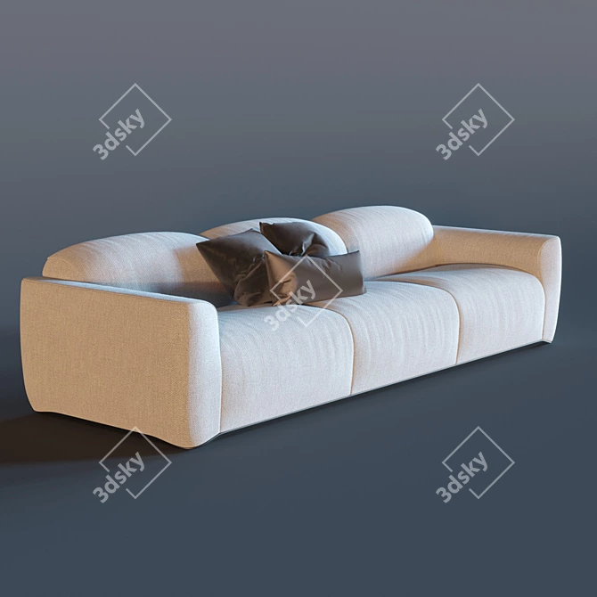 Luxury Italian Hippolyte Sofa 3D model image 1