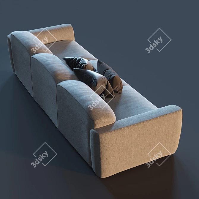 Luxury Italian Hippolyte Sofa 3D model image 2