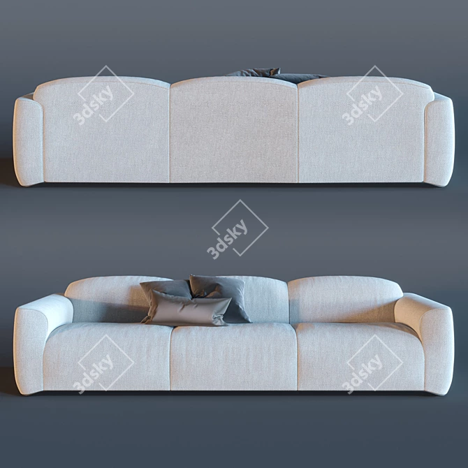 Luxury Italian Hippolyte Sofa 3D model image 3