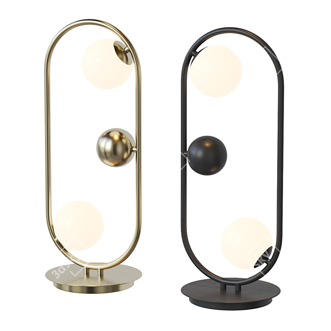 Modern Glass Hoop Table Lamp 3D model image 2