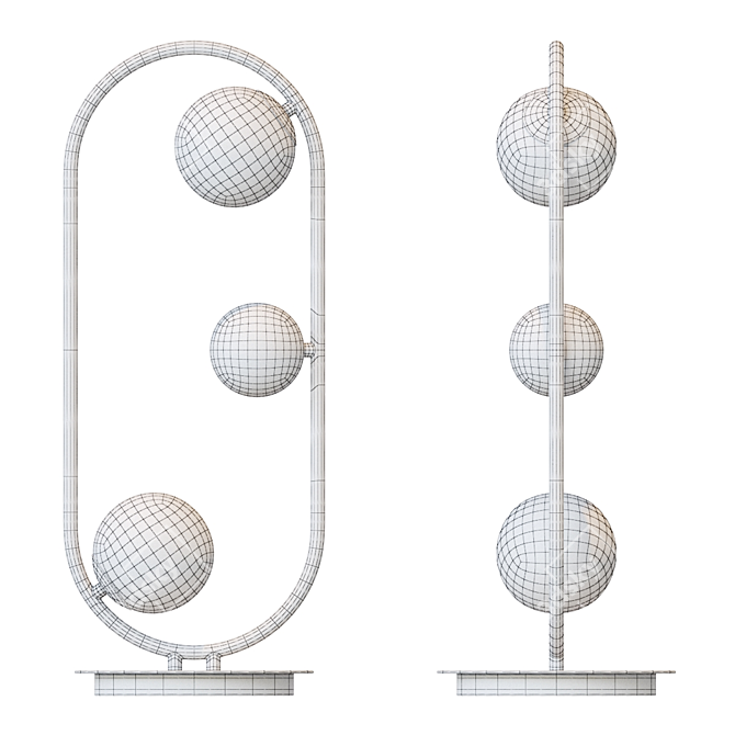 Modern Glass Hoop Table Lamp 3D model image 3