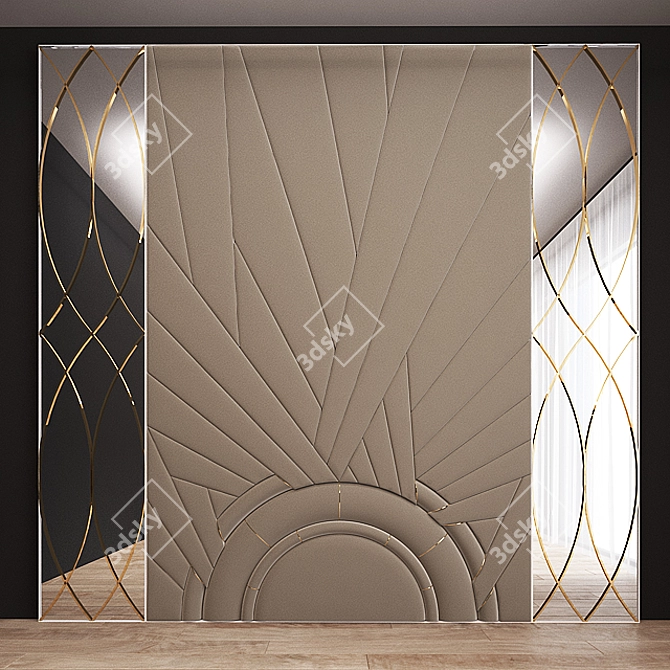 Modern Bed Panel 01: Sleek Design, V-Ray Render 3D model image 1